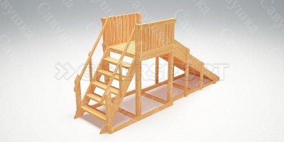 Зимняя деревянная горка Савушка "Зима wood-2"