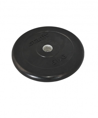 Диск обрезиненный Starfit BB-202, d=26 мм, черный, 5 кг