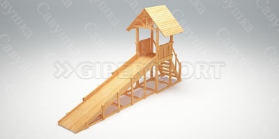 Зимняя деревянная горка Савушка "Зима wood-5"