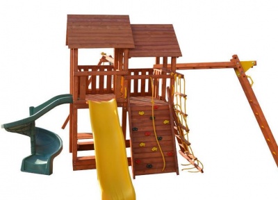 Игровая площадка Playgarden SkyFort стандарт со спиральной и прямой горкой с волной