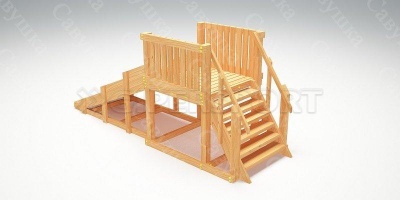 Зимняя деревянная  горка Савушка "Зима wood-1"