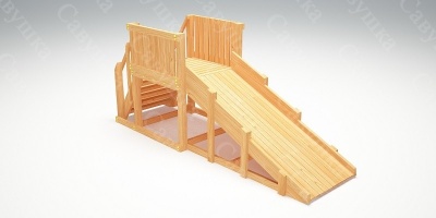Зимняя деревянная  горка Савушка "Зима wood-1"