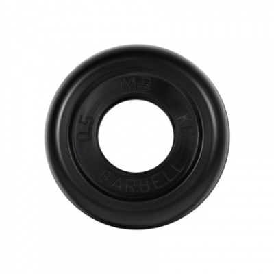 Диск обрезиненный черного цвета MB Barbell MB-PltB31-0,5