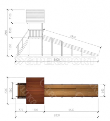Зимняя деревянная горка Савушка "Зима wood-5"