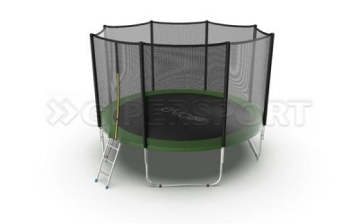 Батут с внешней сеткой и лестницей EVO JUMP External 12ft (Green)