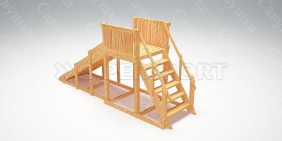 Зимняя деревянная горка Савушка "Зима wood-2"