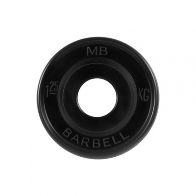 Диск обрезиненный черный евро-классик MB Barbell MB-PltBE-1,25