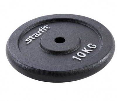 Диск чугунный Starfit BB-204 10 кг, d=26 мм, черный