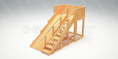 Зимняя деревянная горка Савушка "Зима wood-3"