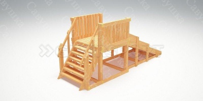 Зимняя деревянная  горка Савушка "Зима wood-1"