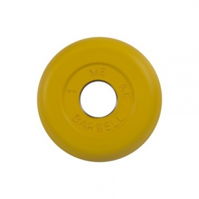 Диск обрезиненный жёлтого цвета MB Barbell MB-PltC26-1