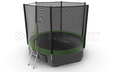 Батут с внешней сеткой и лестницей EVO JUMP External 10ft (Green) + нижняя сеть