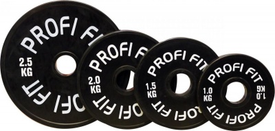Диск для штанги каучуковый, черный, D-51, 1,5 кг. Profi-Fit | sportres.ru