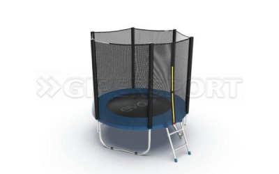 Батут с внешней сеткой и лестницей EVO Jump External 6ft (Blue)