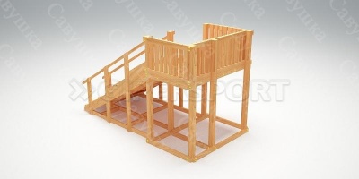 Зимняя деревянная горка Савушка "Зима wood-3"