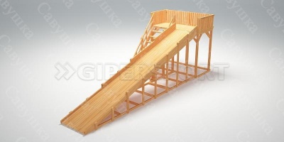 Зимняя деревянная горка Савушка "Зима wood-6"
