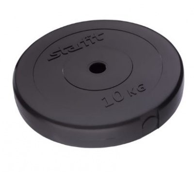 Диск пластиковый Starfit BB-203, d=26 мм, черный, 10 кг