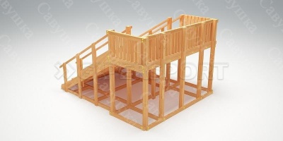 Зимняя деревянная горка Савушка "Зима wood-4"