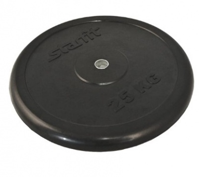 Диск обрезиненный Starfit BB-202, d=26 мм, черный, 25 кг