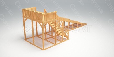 Зимняя деревянная горка Савушка "Зима wood-6"