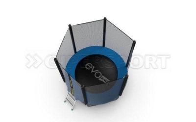 Батут с внешней сеткой и лестницей EVO Jump External 6ft (Blue)
