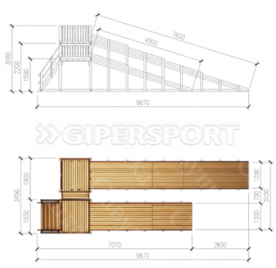 Зимняя деревянная горка Савушка "Зима wood-7"