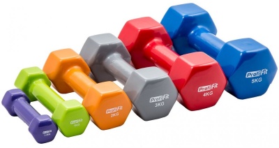 Гантель в виниловой оболочке Profi-Fit 3 кг, форма шестигранник, серый | sportres.ru