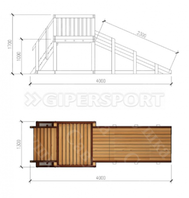 Зимняя деревянная  горка Савушка "Зима wood-1"