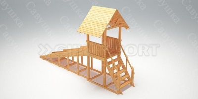 Зимняя деревянная горка Савушка "Зима wood-5"