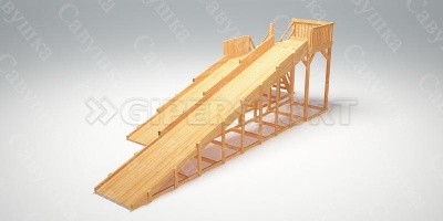 Зимняя деревянная горка Савушка "Зима wood-7"
