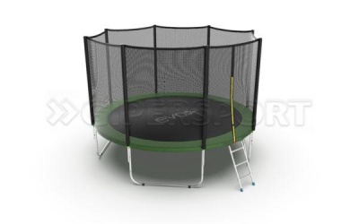 Батут с внешней сеткой и лестницей EVO JUMP External 12ft (Green)