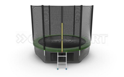 Батут с внешней сеткой и лестницей EVO JUMP External 10ft (Green) + нижняя сеть