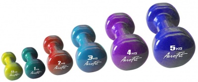 Гантель в виниловой оболочке Aerofit, 3 кг, голубой | sportres.ru