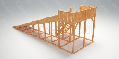 Зимняя деревянная горка Савушка "Зима wood-6"