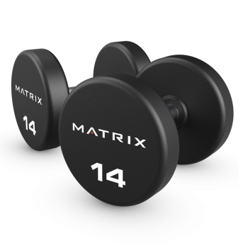 Набор гантелей с уретановым покрытием, 2-50 кг (шаг 2 кг), 25 пар Matrix MAC-URE-DB-R-S1300