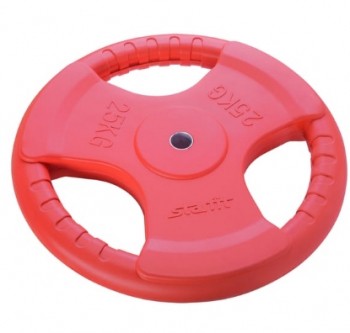 Диск обрезиненный Starfit BB-201, d=26 мм, красный, 25 кг