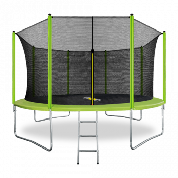 Батут с внутренней сеткой и лестницей ARLAND 14FT (Light Green)