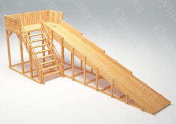 Зимняя деревянная горка Савушка "Зима wood-6"