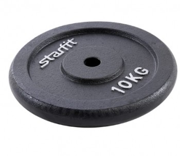 Диск чугунный Starfit BB-204 10 кг, d=26 мм, черный