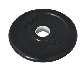 Диск обрезиненный Starfit BB-202, d=26 мм, черный, 1 кг Starfit