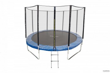 Батут складной GetActive Jump 10FT Outside синий с нижней сеткой и чехлом