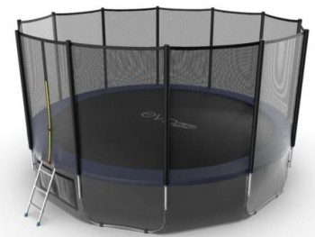 Батут с внешней сеткой и лестницей EVO JUMP External 16ft (Blue) + нижняя сеть