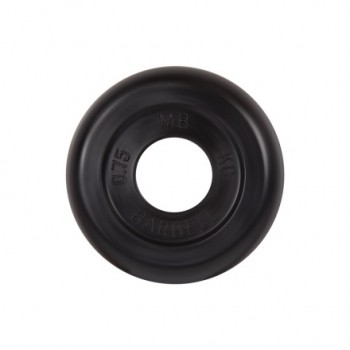 Диск обрезиненный черного цвета MB Barbell MB-PltB31-0,75