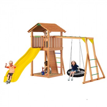 Уютный столик со скамейками и тентом Rainbow Play Sistems (Cozy Picnic Table RYB)