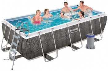 Бассейн каркасный BestWay 412x 201x 122см фильтр. насос, лестница, диспенсер ChemConnect