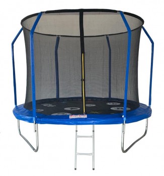 Батут 10FT 3.05м SportElite PLAY фиберглас с принтом, защитной сеткой внутрь, с лестницей FR-80-10FT