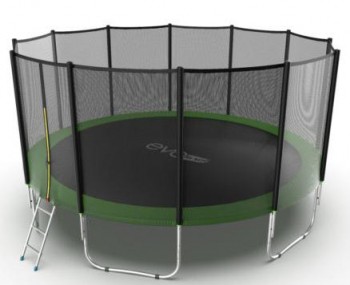 Батут с внешней сеткой и лестницей EVO JUMP External 16ft (Green)