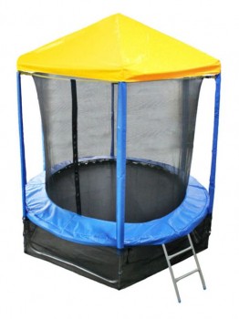 Батут Optifit Like Blue 8ft с желтой крышей