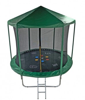 Батут 8FT 2,44м SportElite HOME с принтом, защитной сеткой и крышей FR-30-8FT