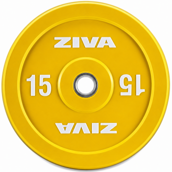 Диск бампированный обрезиненный цветной Ziva ZXP-RBBP, 15 кг | sportres.ru